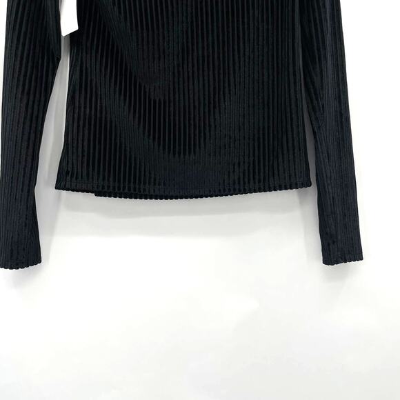 Chelsea Womens Black Velvet Corduroy Buttoned Mock Neck Top - Picture 8 of 9